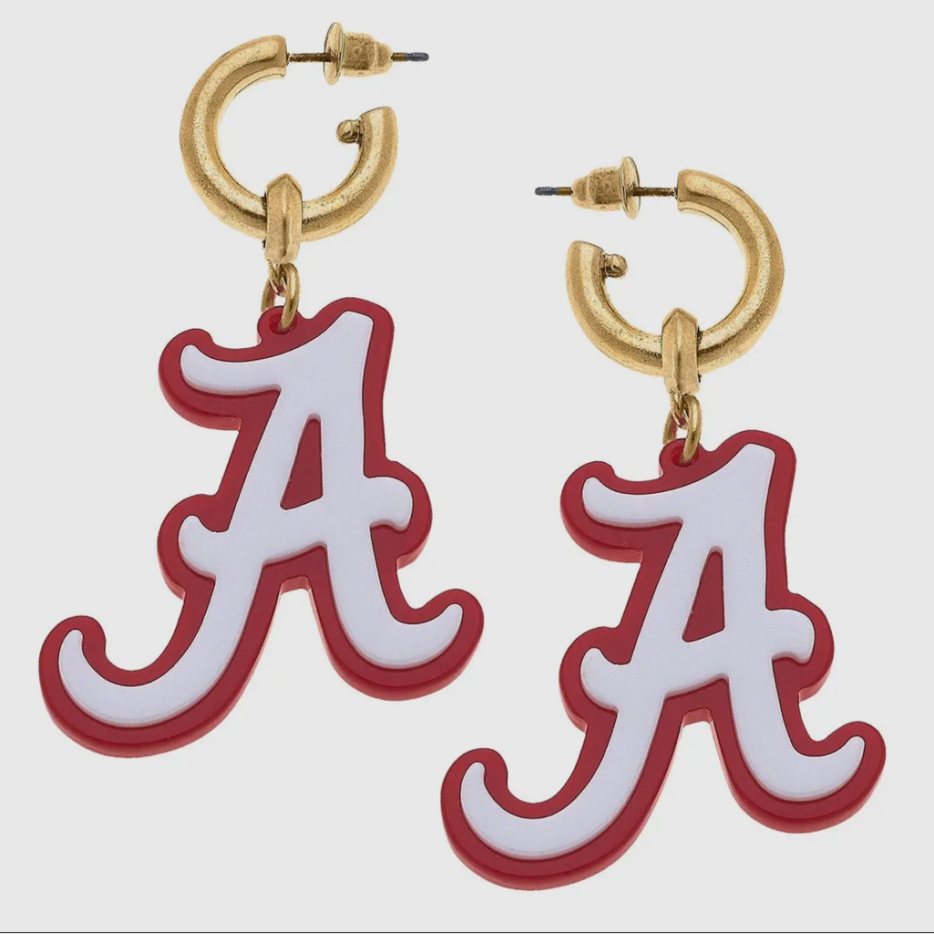 Alabama Resin Logo Hoop Earrings
